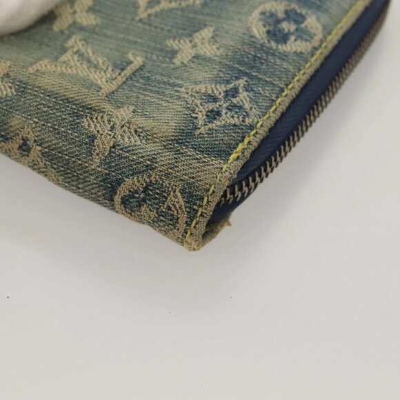 LOUIS VUITTON Monogram Denim Mini Zippy Wallet Wallet Blue M95342 LV Auth 135447 - Picture 7 of 13